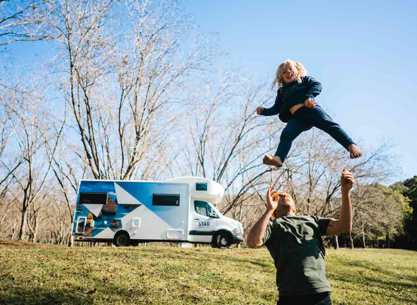Father playing with daughter
