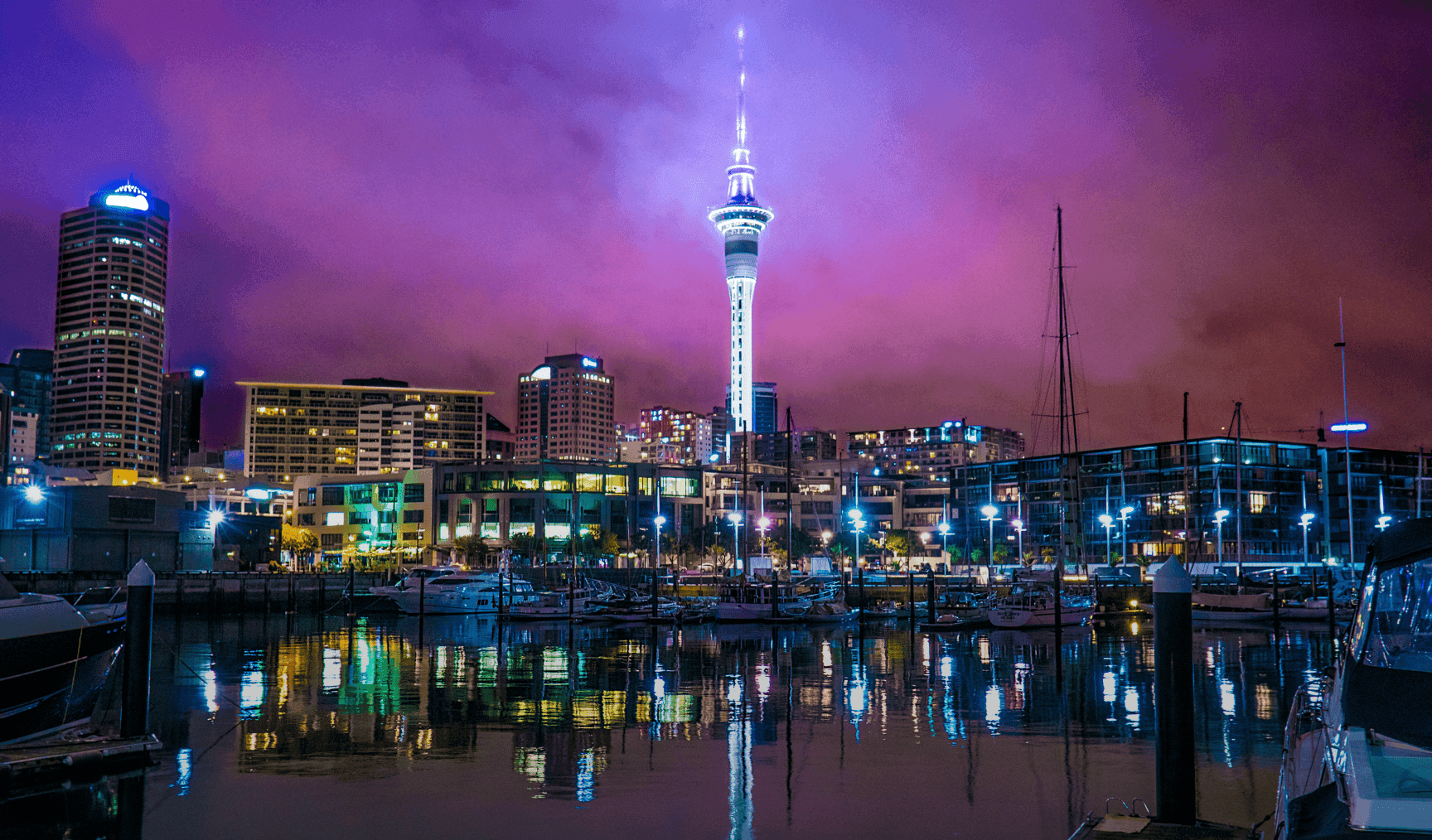 Auckland city at night